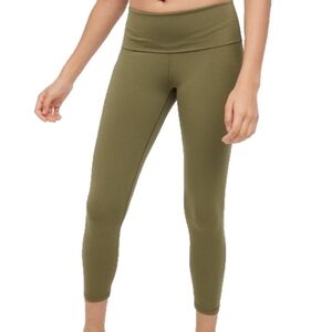 Women's OFFLINE By Aerie Real Me High Waisted Foldover Olive Green Leggings